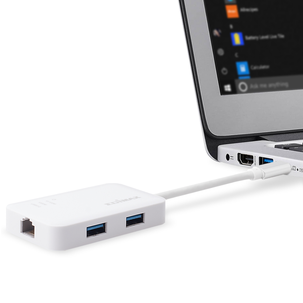 Bekijk afbeelding 2 van Edimax netwerkadapter 100/1000Mbps USB-C Hub